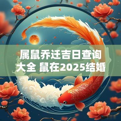 属鼠乔迁吉日查询大全 鼠在2025结婚吉日
