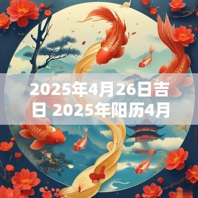 2025年4月26日吉日 2025年阳历4月25号结婚吉日一览表