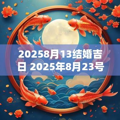 20258月13结婚吉日 2025年8月23号结婚最佳日子