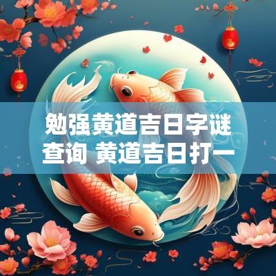 勉强黄道吉日字谜查询 黄道吉日打一字谜