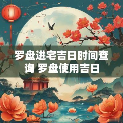 罗盘进宅吉日时间查询 罗盘使用吉日