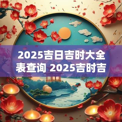 2025吉日吉时大全表查询 2025吉时吉日