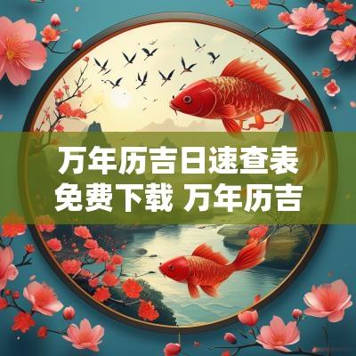万年历吉日速查表免费下载 万年历吉日查询哪个软件好