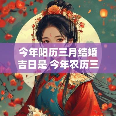 今年阳历三月结婚吉日是 今年农历三月结婚哪天最好