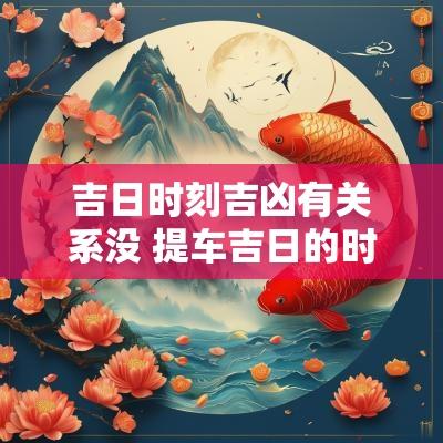 吉日时刻吉凶有关系没 提车吉日的时辰吉凶