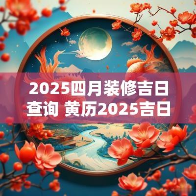 2025四月装修吉日查询 黄历2025吉日查询四月