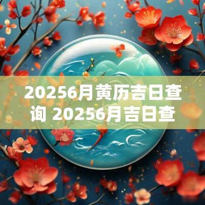 20256月黄历吉日查询 20256月吉日查询表