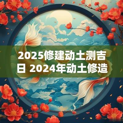 2025修建动土测吉日 2025年动土修造吉日查询