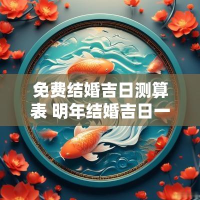 免费结婚吉日测算表 明年结婚吉日一览表