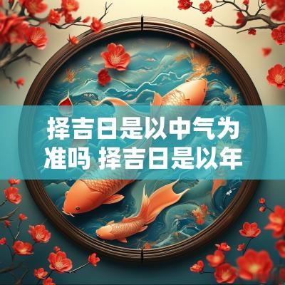 择吉日是以中气为准吗 择吉日是以年为主还是日为主