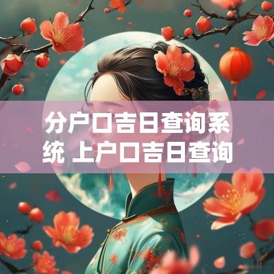 分户口吉日查询系统 上户口吉日查询系统