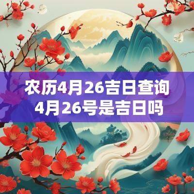 农历4月26吉日查询 4月26号是吉日吗
