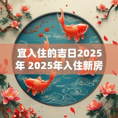宜入住的吉日2025年 2025年入住新房吉日时辰