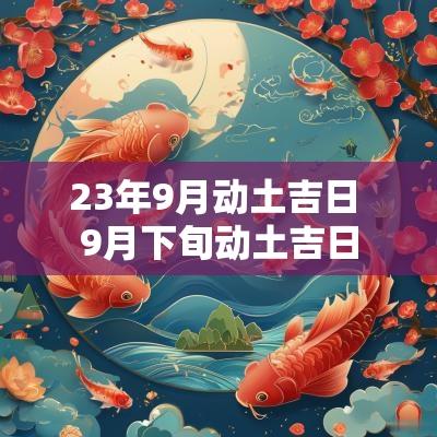 23年9月动土吉日 9月下旬动土吉日