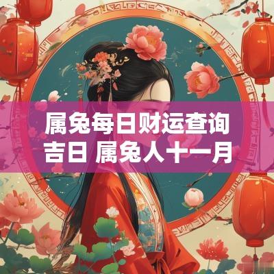 属兔每日财运查询吉日 属兔人十一月开业吉日