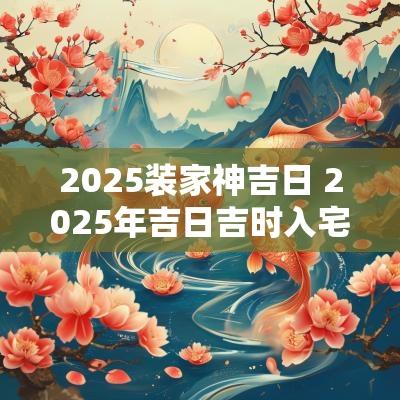 2025装家神吉日 2025年吉日吉时入宅