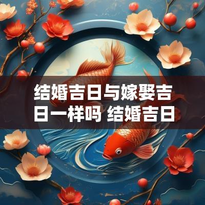 结婚吉日与嫁娶吉日一样吗 结婚吉日和八字