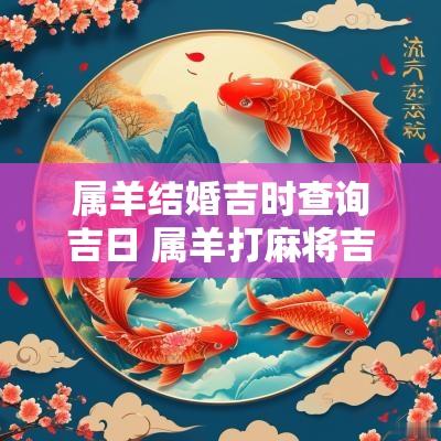 属羊结婚吉时查询吉日 属羊打麻将吉日查询表