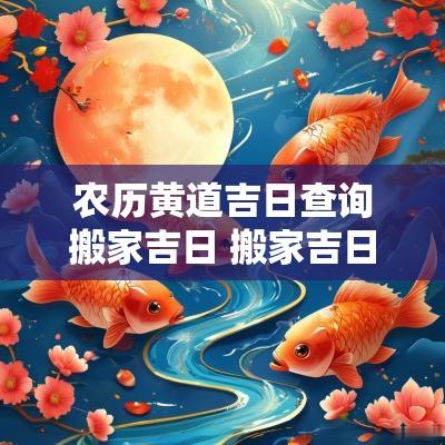 农历黄道吉日查询搬家吉日 搬家吉日查询2025年黄道吉日