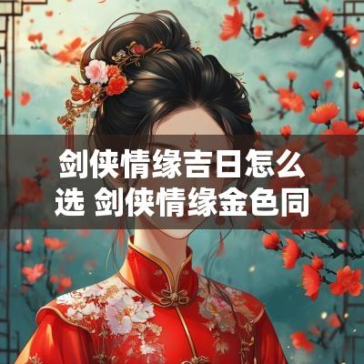 剑侠情缘吉日怎么选 剑侠情缘金色同伴优先选什么