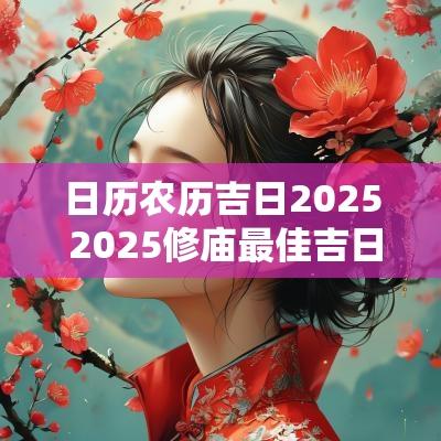 日历农历吉日2025 2025修庙最佳吉日
