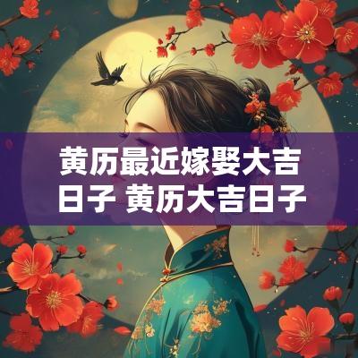 黄历最近嫁娶大吉日子 黄历大吉日子