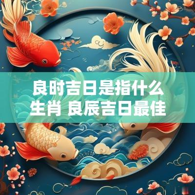 良时吉日是指什么生肖 良辰吉日最佳生肖是什么