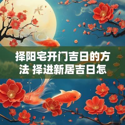 择阳宅开门吉日的方法 择进新居吉日怎样择