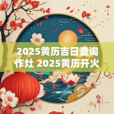 2025黄历吉日查询作灶 2025黄历开火做饭吉日