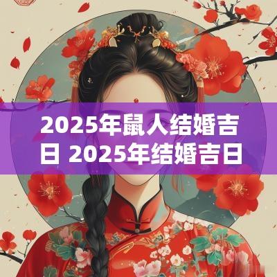 2025年鼠人结婚吉日 2025年结婚吉日老黄历查询