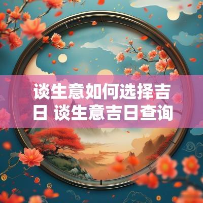谈生意如何选择吉日 谈生意吉日查询