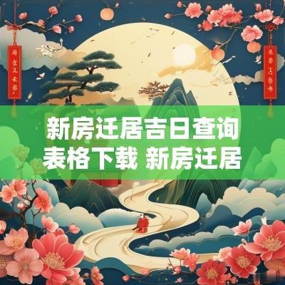 新房迁居吉日查询表格下载 新房迁居吉日查询表