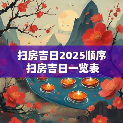 扫房吉日2025顺序 扫房吉日一览表