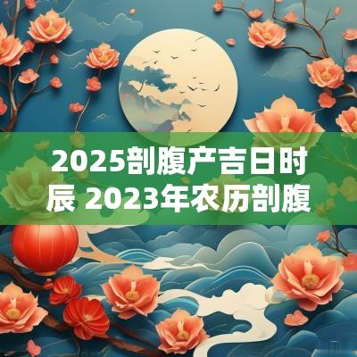 2025剖腹产吉日时辰 2025年农历剖腹产吉日一览表