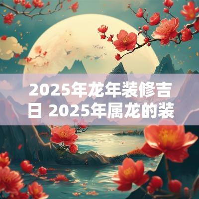 2025年蛇年装修吉日 2025年属龙的装修吉日