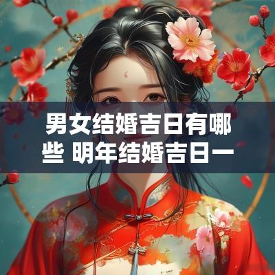 男女结婚吉日有哪些 明年结婚吉日一览表