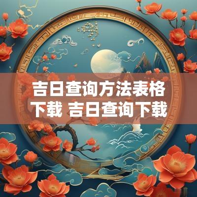 吉日查询方法表格下载 吉日查询下载
