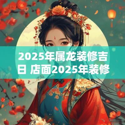 2025年属龙装修吉日 店面2025年装修吉日