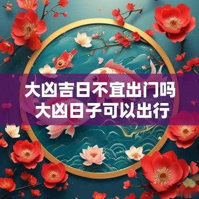 大凶吉日不宜出门吗 大凶日子可以出行吗