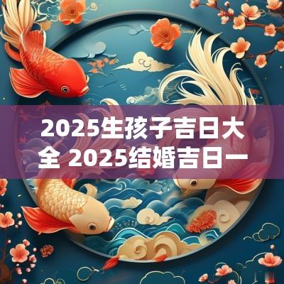 2025生孩子吉日大全 2025结婚吉日一览表