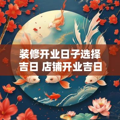 装修开业日子选择吉日 店铺开业吉日吉时查询