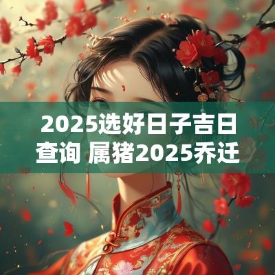 2025选好日子吉日查询 属猪2025乔迁吉日查询