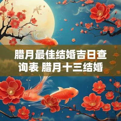 腊月最佳结婚吉日查询表 腊月十三结婚是吉日吗