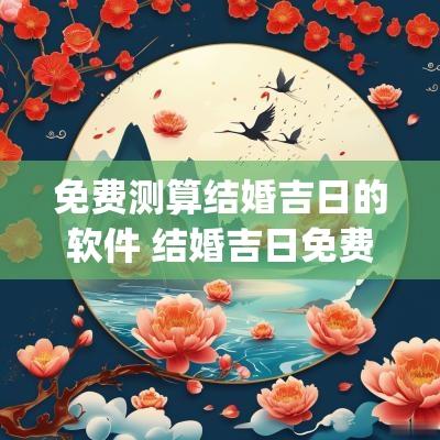 免费测算结婚吉日的软件 结婚吉日免费查app