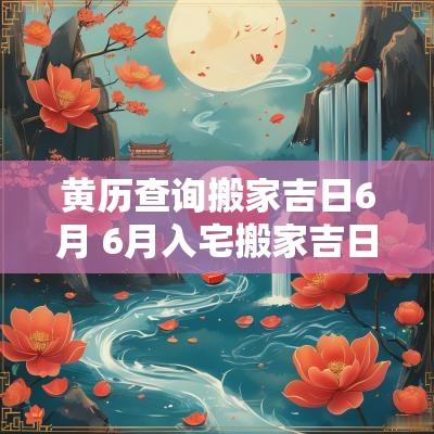 黄历查询搬家吉日6月 6月入宅搬家吉日