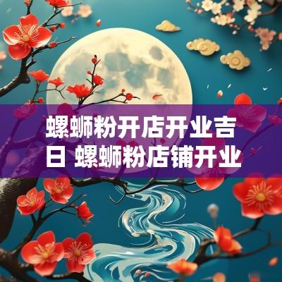 螺蛳粉开店开业吉日 螺蛳粉店铺开业花篮