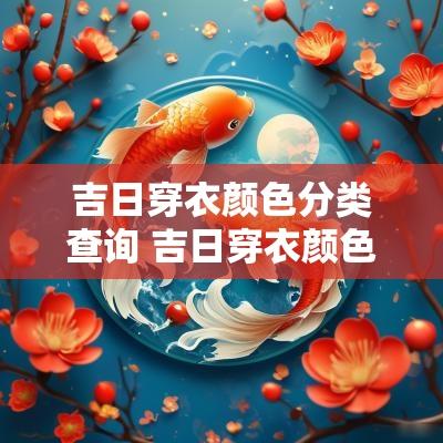 吉日穿衣颜色分类查询 吉日穿衣颜色有讲究吗