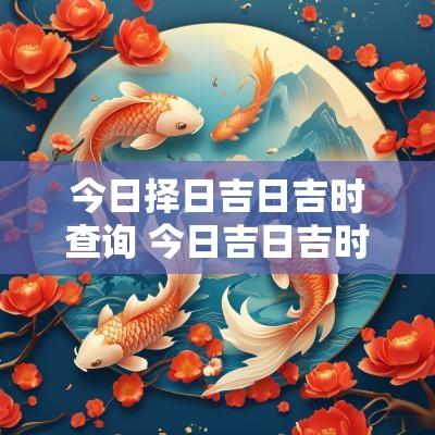 今日择日吉日吉时查询 今日吉日吉时黄历