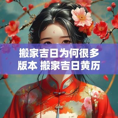 搬家吉日为何很多版本 搬家吉日黄历为什么有不一样的