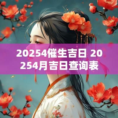 20254催生吉日 20254月吉日查询表